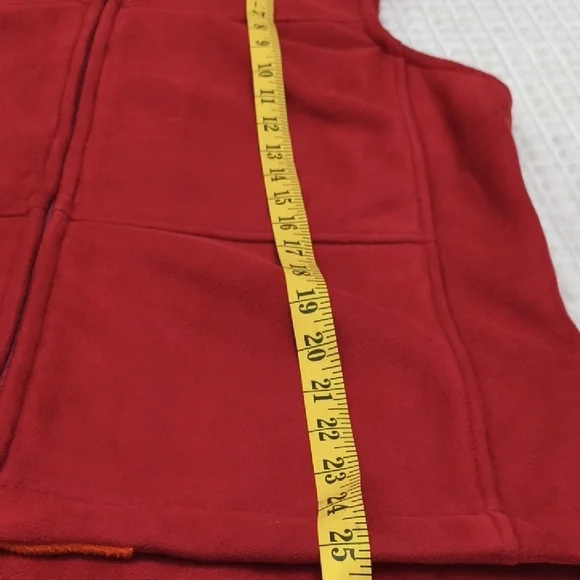 Columbia Red Fleece Vest with Orange Accents - Picture 14 of 14
